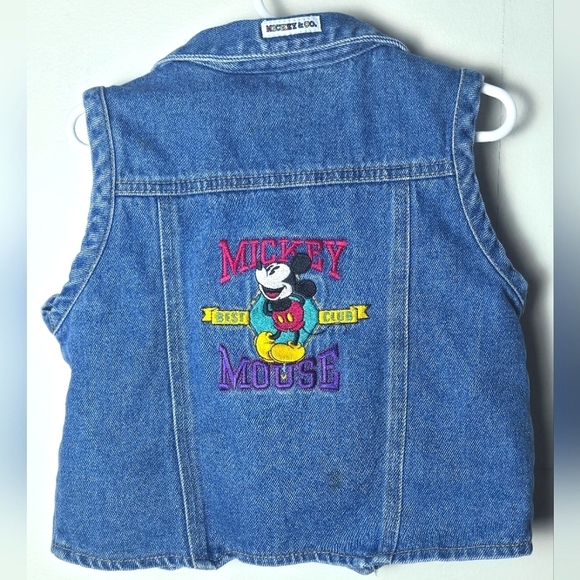 Vintage Disney Mickey & Co Authentic Sportswear Denim Zip Vest, Size 6X - Picture 3 of 6